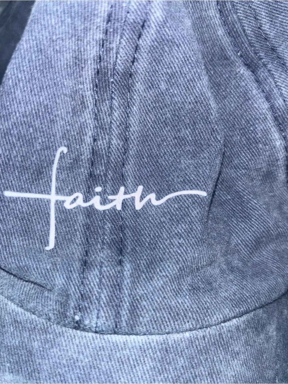 Faith Script Navy Baseball Cap